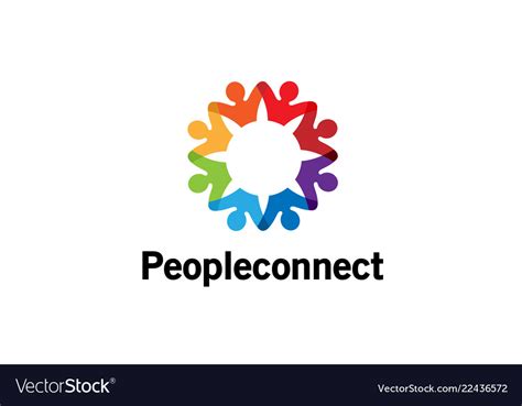 Creative Colorful Crowd Logo Royalty Free Vector Image