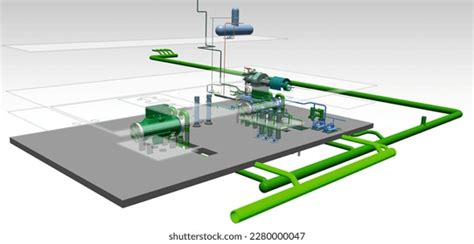 Steam Turbine Power Plant Layout 3d Stock Illustration 2280000047 ...