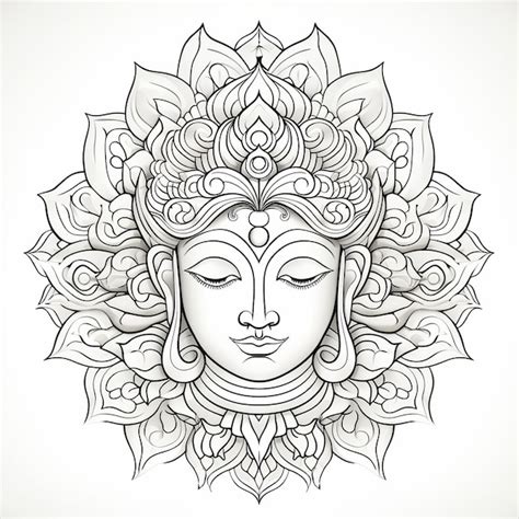 Premium Ai Image Illustration Of Coloring Page For Adults Symmetric