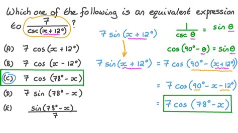 Question Video Simplifying Trigonometric Expression Using Periodic Identities Nagwa