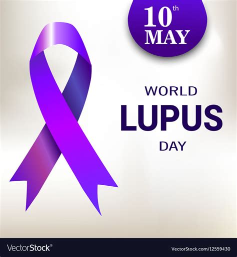 World Lupus Day Purple Ribbon Royalty Free Vector Image