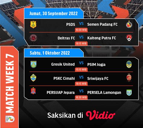 Simak Jadwal Lengkap Liga Di Vidio Vidio