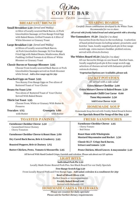 Whites Coffee Shop Stafford Restaurant Menu Reviews And Prices