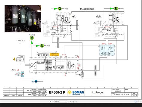 Bomag BF 600 2 P Drawing No 89280077 Hydraulic Schematic 2014 EN DE