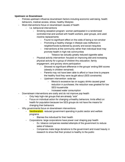 Soc Interventions Upstream Vs Downstream Policies Upstream