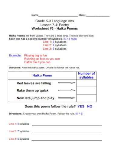 Haiku Poem - Examples, PDF | Examples