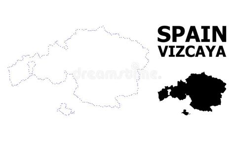 Vector Contour Dotted Map Of Vizcaya Province With Name Stock Vector