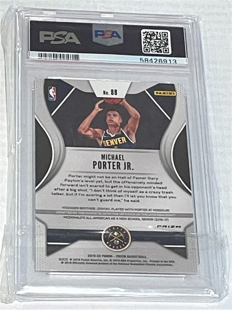 MICHAEL PORTER JR 2019 Panini Silver PRIZM PSA 10 Gem Mint NUGGETS