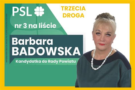 Barbara Badowska Kandydatka Do Rady Powiatu Wrzuc Info