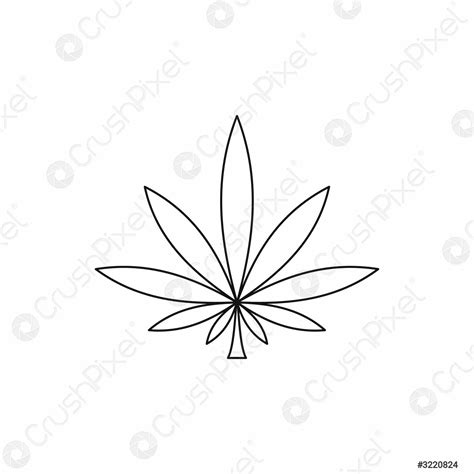 Icono De Hoja De Cannabis Estilo De Contorno Vector De Stock