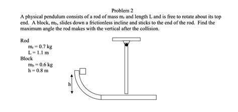 Solved Problem A Physical Pendulum Consists Of A Rod Of Chegg