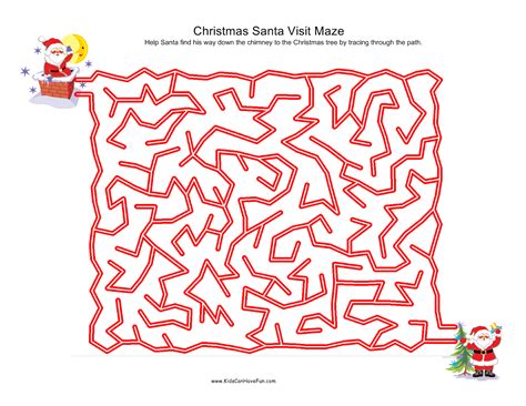 6 Easy Christmas Mazes Santa