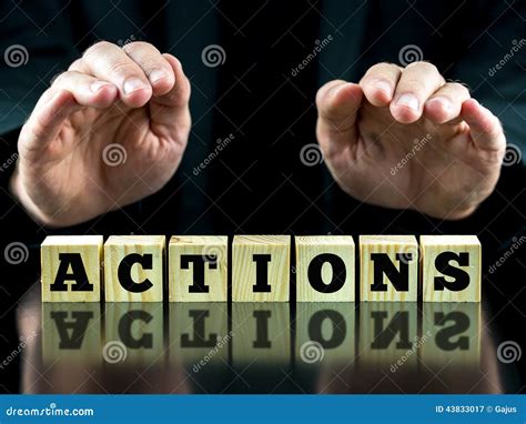 Hands Over Letter Tiles Spelling The Word Actions Stock Image Image