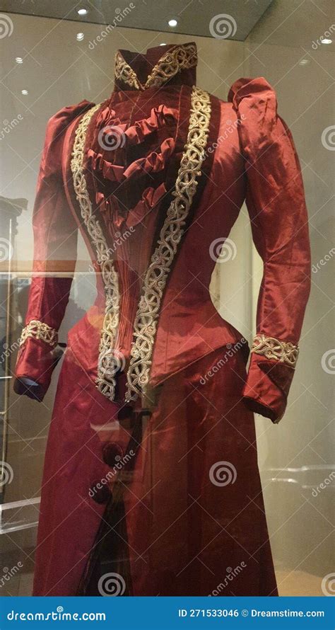 A Beautiful Red Old Victorian Dress Stock Photo - Image of fashion ...