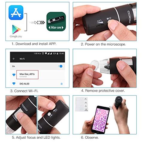 MoKo WiFi USB Digital Microscope 1080P HD 2MP Camera 50x To 1000x