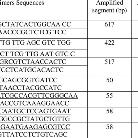 Primers Sequences Target Genes Amplicons Sizes And Cycling