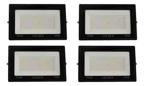 Reflector Led 150w Exteriores Luz Blanca Paquete 4 Reflector Color De