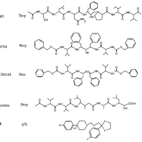 Schematic Representation Of The Chemical Structures Of HIV Protease