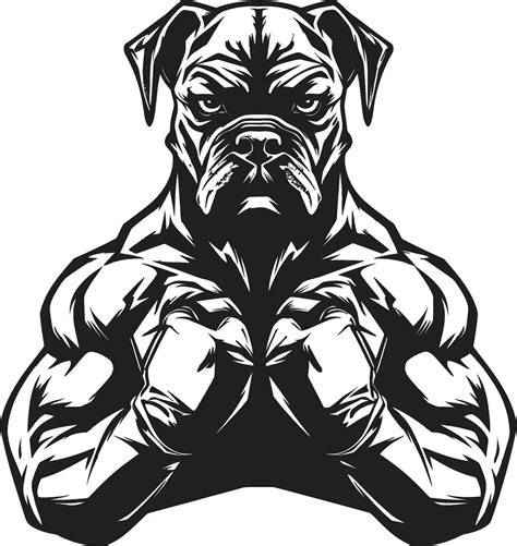 Vector Artistry Unveiled Boxer Dog Mascot Logo Athletic Energy Black ...