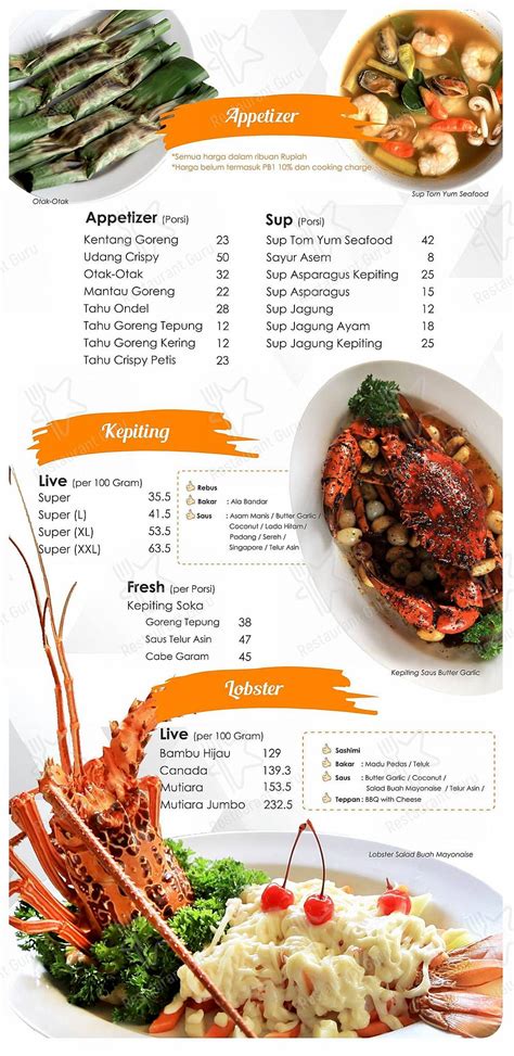 Menu At Bandar Djakarta Restaurant Jakarta Jl Pantai Indah No7