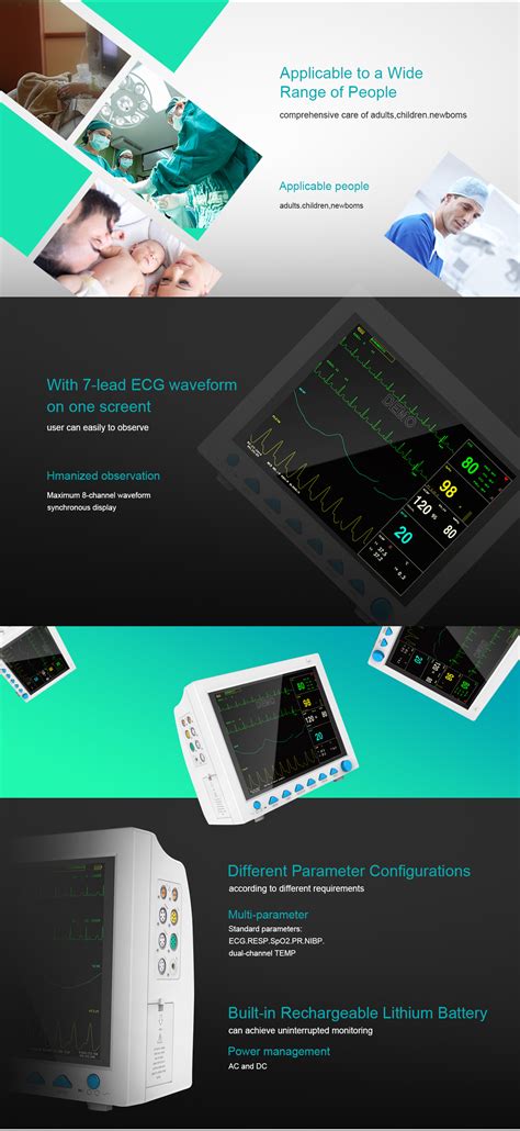 CONTEC CMS8000 Patient Monitor Nibp Spo2 T ECG Oxyaider