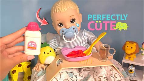 Perfectly Cute Baby Boy Doll Sick Routine Feeding Changing YouTube