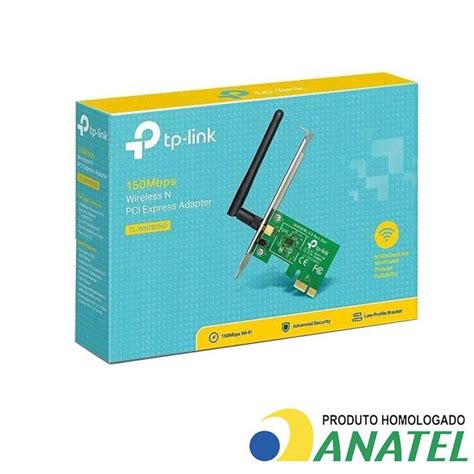 Placa De Rede Wireless Pci E Tp Link Tl Wn781nd 150mbps 1 Antena