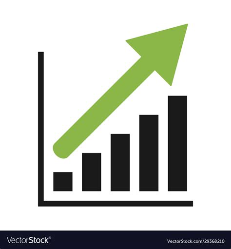 Growing Economic Symbol Flat Modern Icon Isolated Vector Image