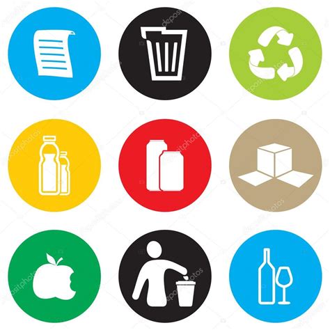 Reciclaje Icono Conjunto Imagen Vectorial De Branchecarica