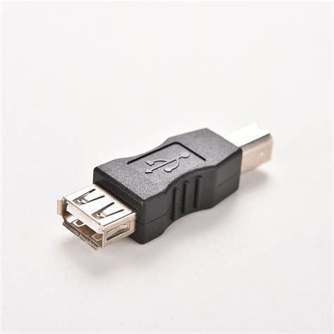 Black Usb Type A Female To Usb Type B Male Usb Plug Printer Adapter