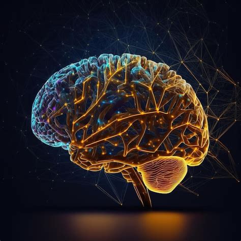 Premium Photo Glowing Human Brain Illustration Design Concept With