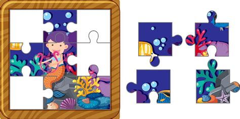 Photo jigsaw puzzle game template 10959165 Vector Art at Vecteezy