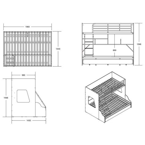 Tiffany Bunk Bed with Trundle, Trio, Sonoma Oak / White