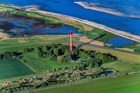 Krummh Rn Aus Der Vogelperspektive Leuchtturm Campener Leuchtturm In