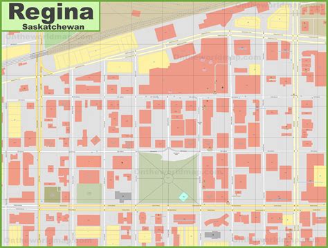 Regina downtown map - Ontheworldmap.com