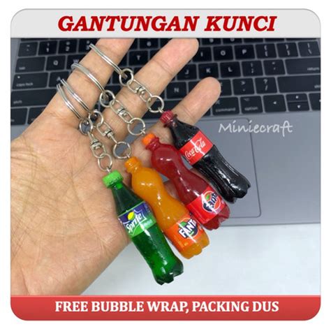 Jual Ganci Gantungan Kunci Miniatur Botol Soda Cocacola Fanta