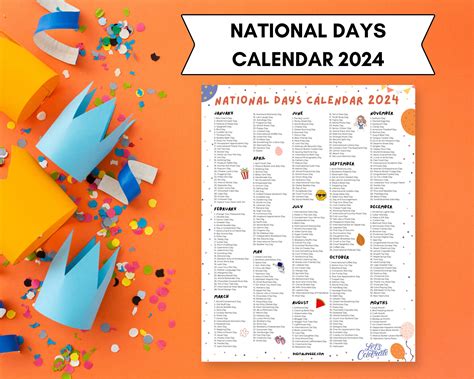 National Day Calendar 2024 Printable Free | Calendar 2024 | Printable ...