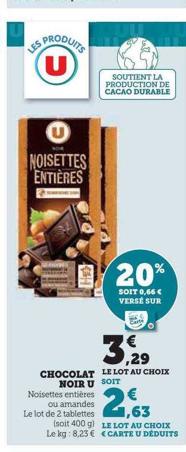 Promo Chocolat Noir U Chez Hyper U Icatalogue Fr