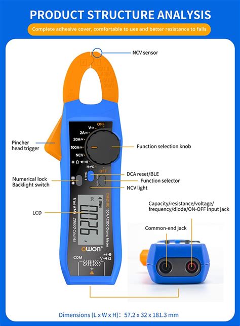 OWON CM2100B Clamp Meter With Bluetooth Module