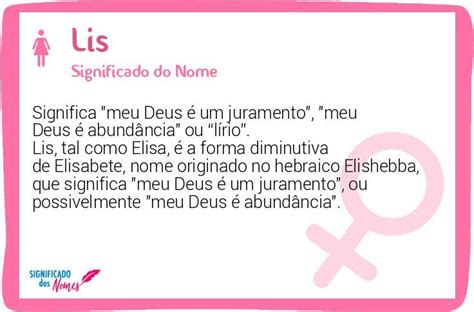 Significado Do Nome Lis Origem Numerologia Nomes Que Combinam Hot Sex