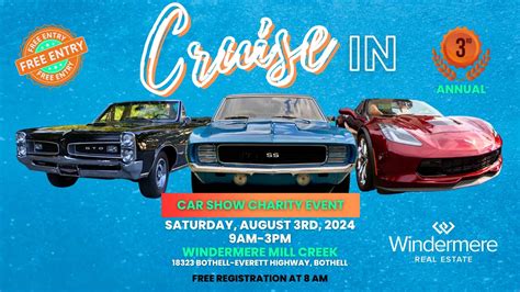 3rd Annual Cruise In Car Show Charity Event Mill Creek Chamber Of