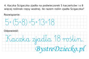 Dodawanie I Odejmowanie W Zakresie 20 Zadania Tekstowe Z Matematyki