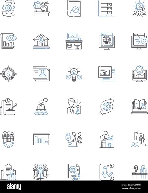 Asset Allocation Line Icons Collection Diversification Portfolio