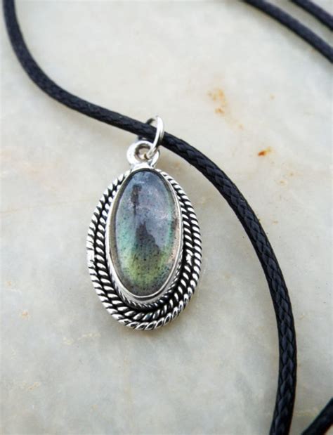 Labradorite Pendant Silver Handmade Gemstone Necklace Sterling 925 Drop