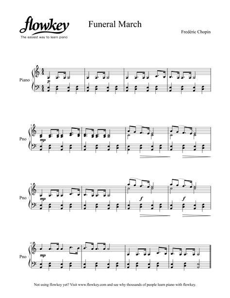 Frédéric Chopin : Funeral March - Free Piano Sheet Music from flowkey ...