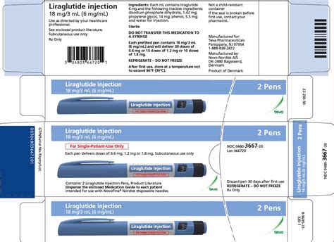 Liraglutide (Teva Pharmaceuticals USA, Inc.): FDA Package Insert