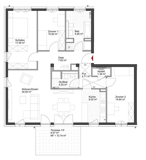 Grundriss Zimmer Wohnung Qm