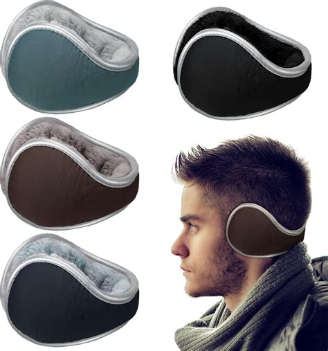 4 Pcs Winter Ear Muffs for Men Ear Warmers Waterproof Ear Covers with