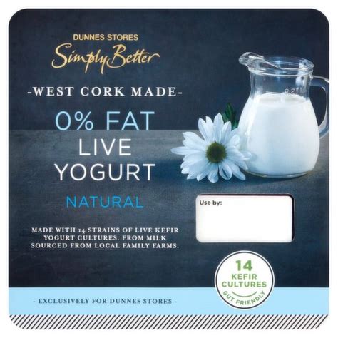 Dunnes Stores Simply Better 0 Fat Live Yogurt Natural 4 X 125g 500g Dunnes Stores