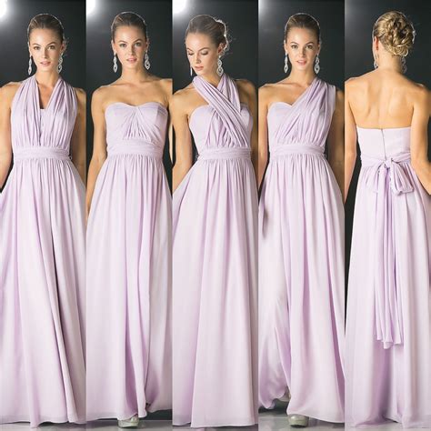 Affordable Versatile Floor Length Convertible Bridesmaid Dress In Lilac